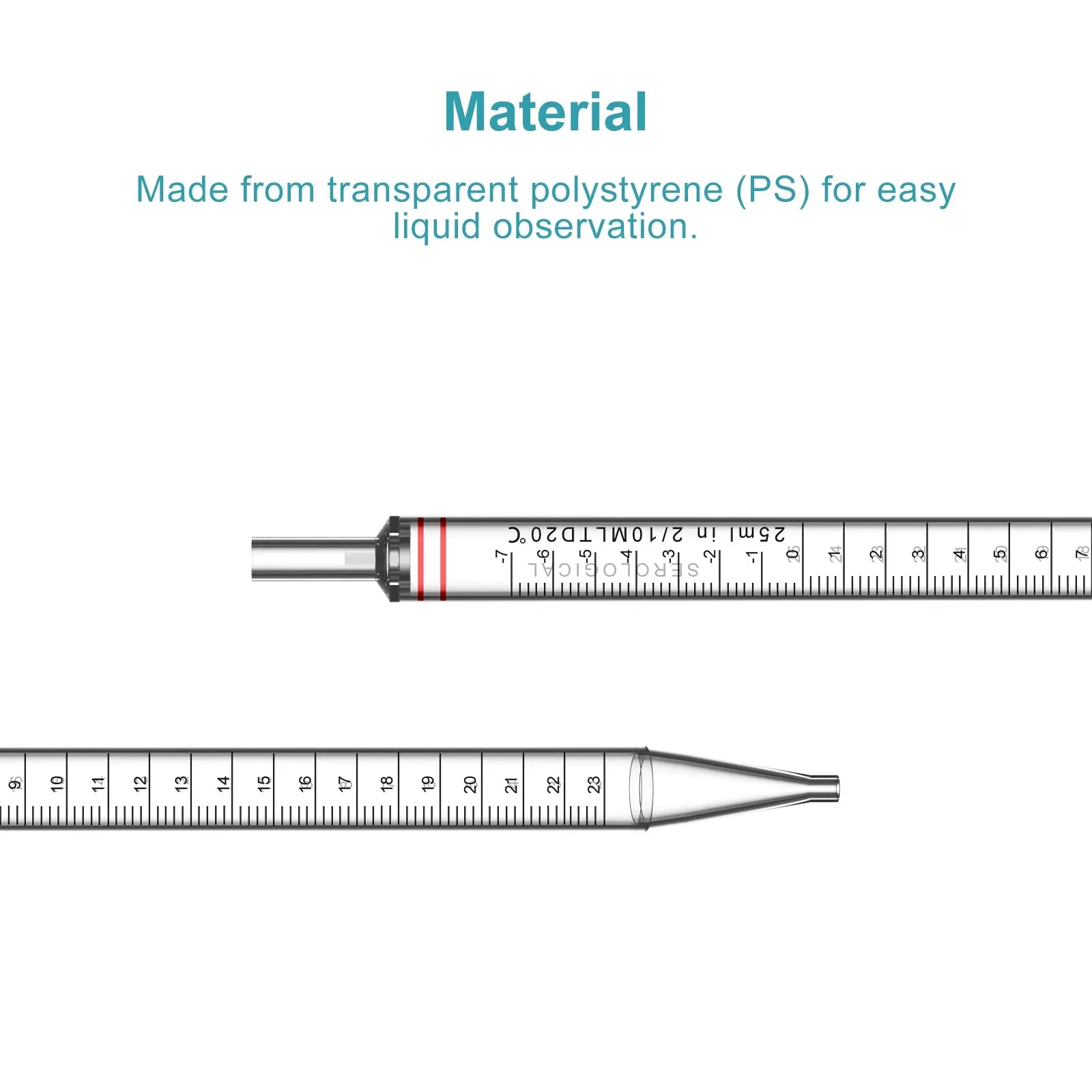 Sterile GPPS serological pipette individually wrapped 1–50 ml graduated pipette with filter plug for laboratory liquid handling StonyLab