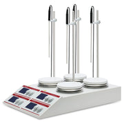 Side view and dimensional layout of the durable StonyLab Four-Position Heating Magnetic Stirrer with Temperature Sensor
