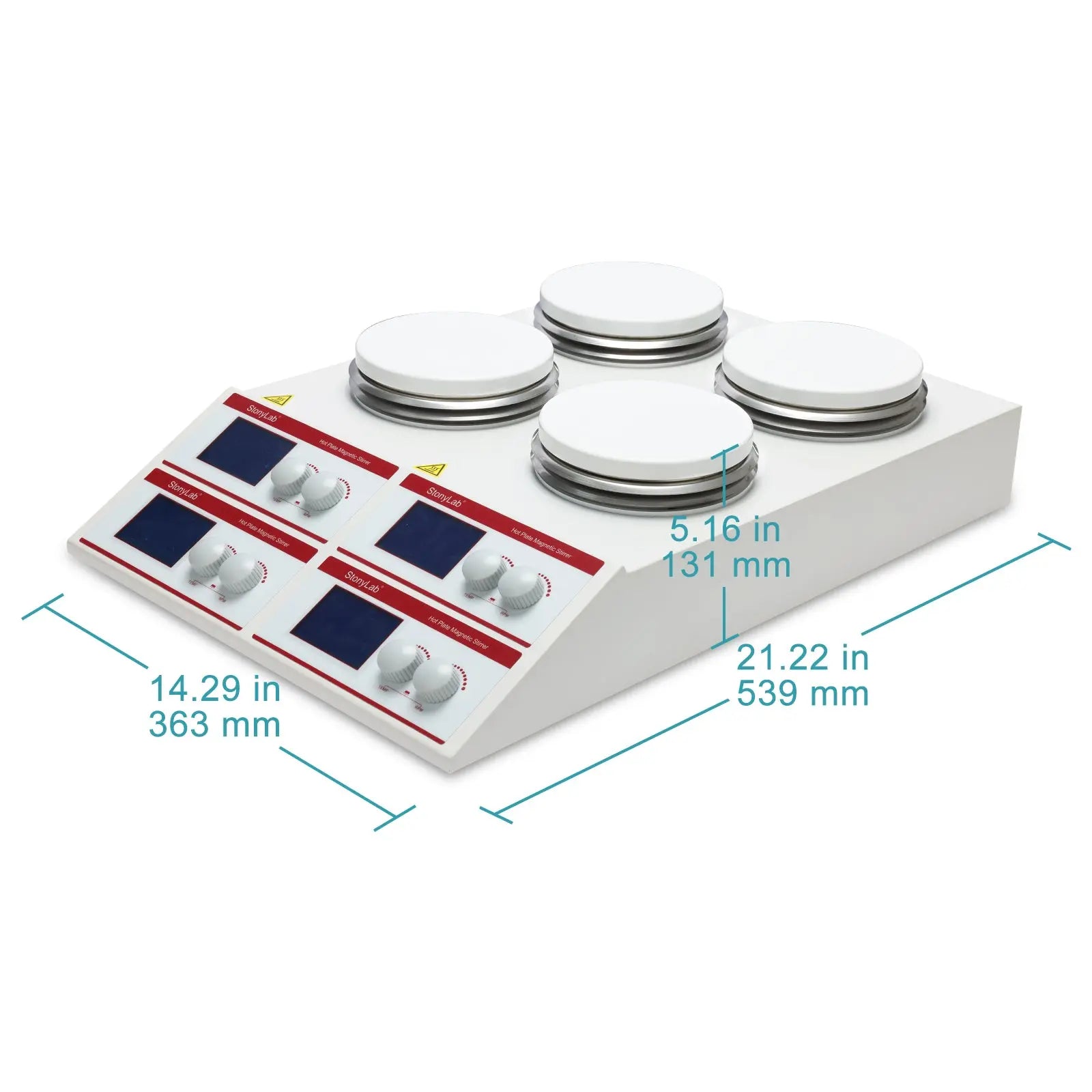 StonyLab Multi-Position Heating Magnetic Stirrer, 4×10L, 50-2000 rpm, RT+5~160°C