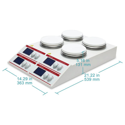 StonyLab Multi-Position Heating Magnetic Stirrer, 4×10L, 50-2000 rpm, RT+5~160°C