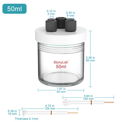 Sealed Electrolytic Cell with Two Electrodes [50-100 ml]