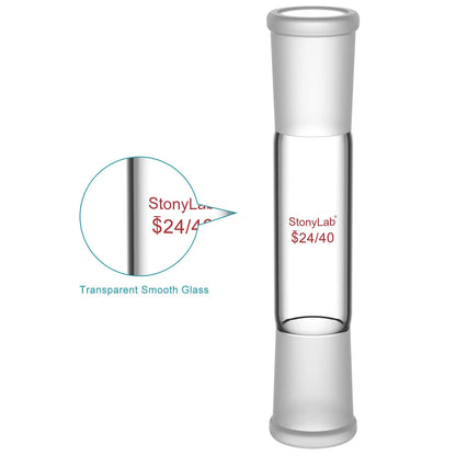 Straight Connecting Adapter, Female Joint to Female Joint, Joint: 14/20, 19/22, 24/40, Length: 30-90mm Adapters-Connecting