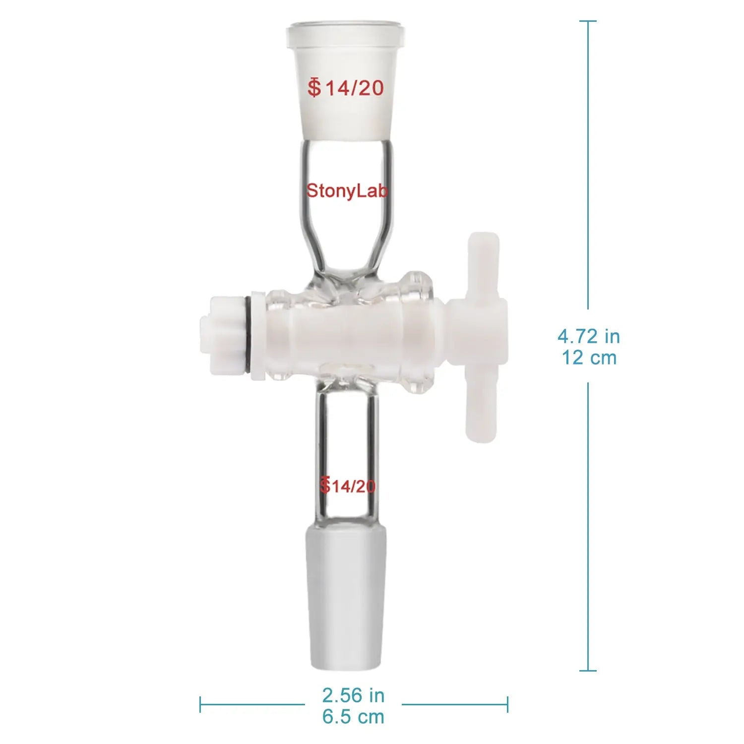 Borosilicate Glass Vacuum Flow Control Adapter Straight - StonyLab