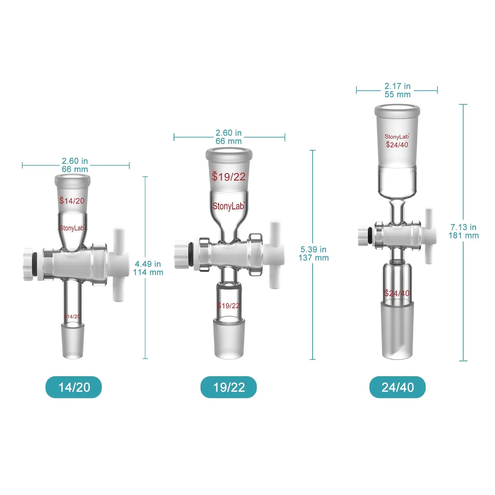 Close-up view showing the precise design and material of StonyLab Straight Flow Control Adapter