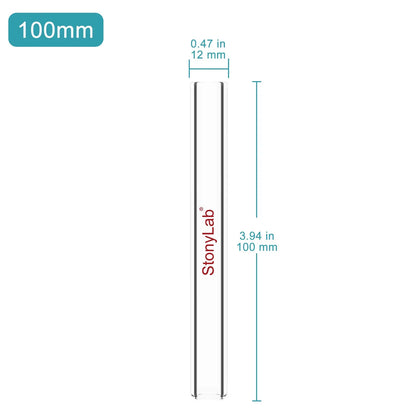 Straight Glass Tube, 10 Pack, 100-150mm Length Tubes & Vials