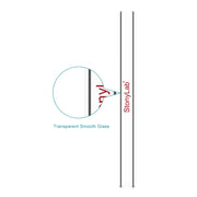 Side view and dimensional layout of the durable StonyLab Straight Glass Tube