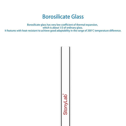 Straight Glass Tube, 10 Pack, 100-150mm Length Tubes & Vials