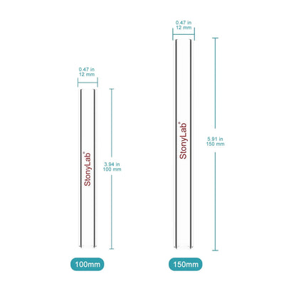 Straight Glass Tube, 10 Pack, 100-150mm Length Adapters-Glass Tube