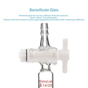 Side view and dimensional layout of the durable StonyLab Straight Vacuum Flow Control Adapter