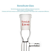 Side view and dimensional layout of the durable StonyLab Straight Vacuum Take-Off Adapter
