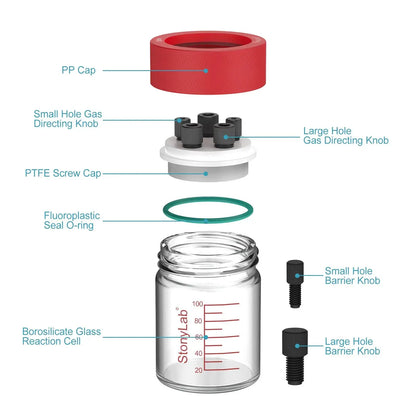Super-Sealed Single Electrolytic Cell [50-100 ml] Single-Chamber Reactor