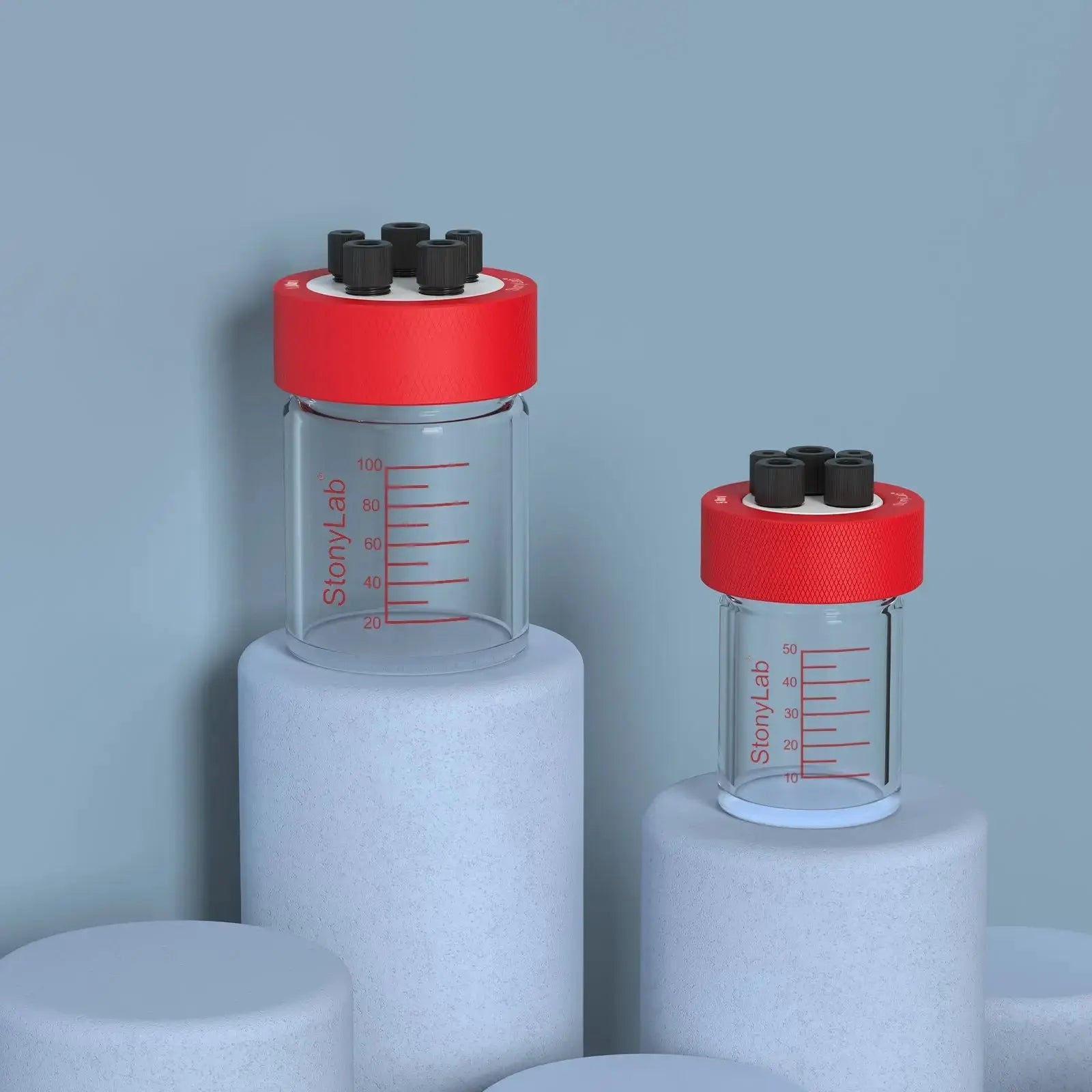 Comprehensive product view and setup components for StonyLab Super-Sealed Single Electrolytic Cell [30-500 ml]