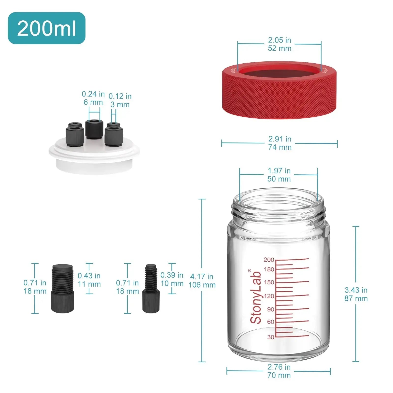 Alternative angle showing underlying build quality of StonyLab Super-Sealed Single Electrolytic Cell [30-500 ml]