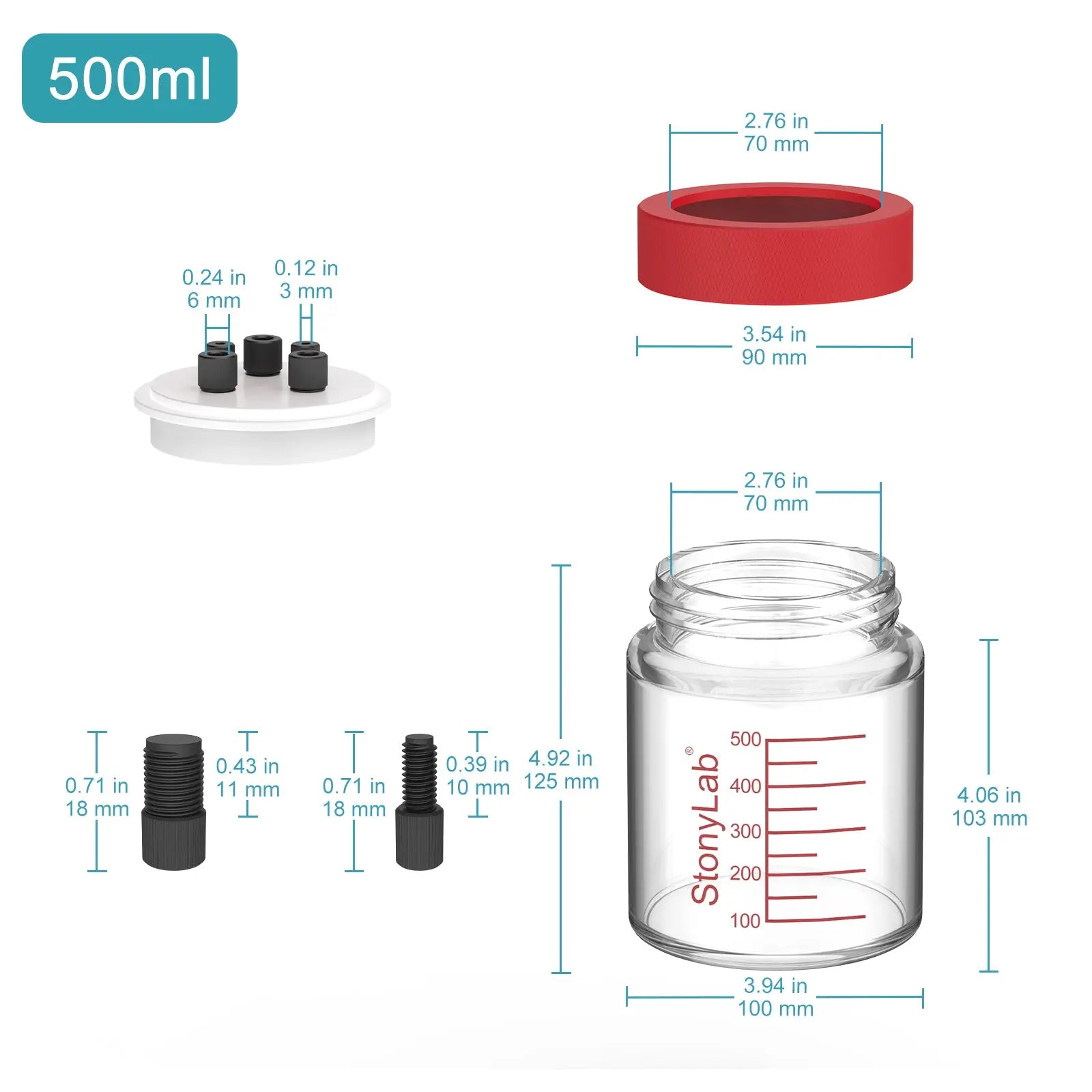 Comprehensive product view and setup components for StonyLab Super-Sealed Single Electrolytic Cell [30-500 ml]