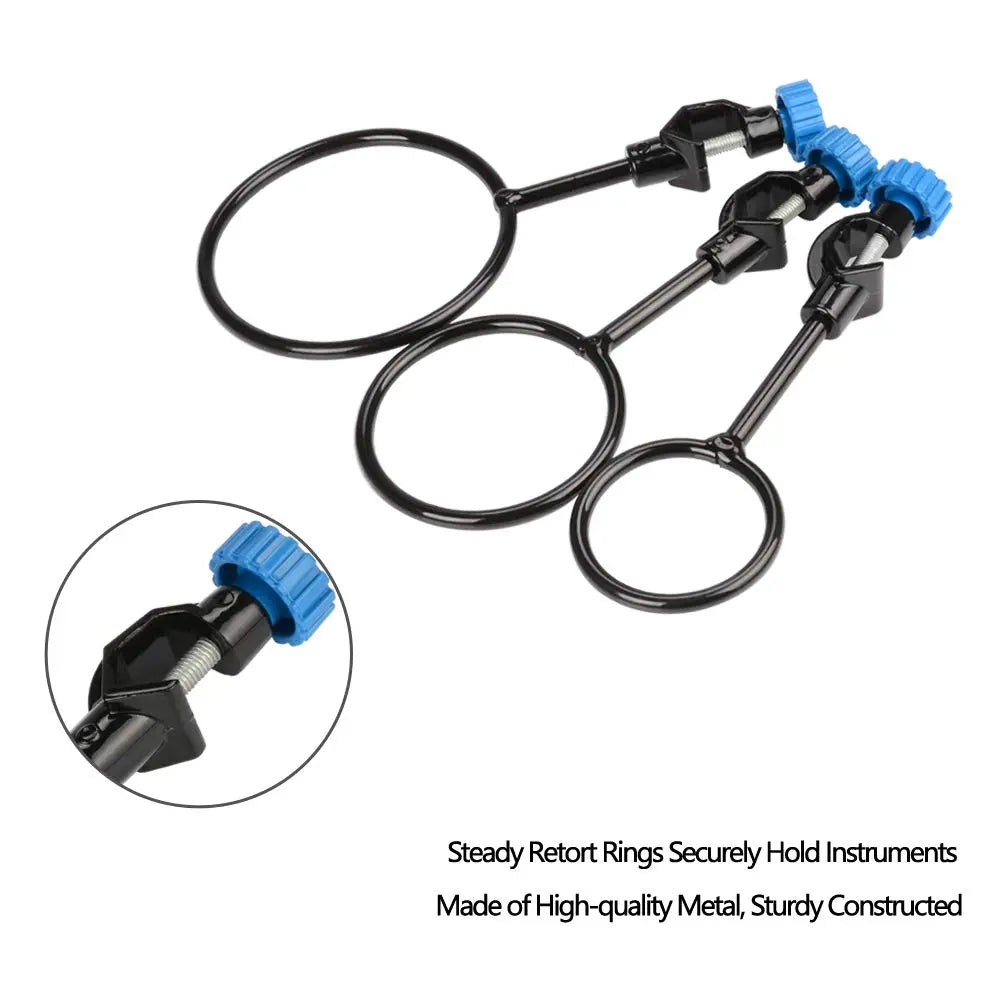 Alternative angle showing underlying build quality of StonyLab Support Retort Ring Set