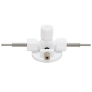Close-up view showing the precise design and material of StonyLab Swagelok PTFE Electrochemical Cell