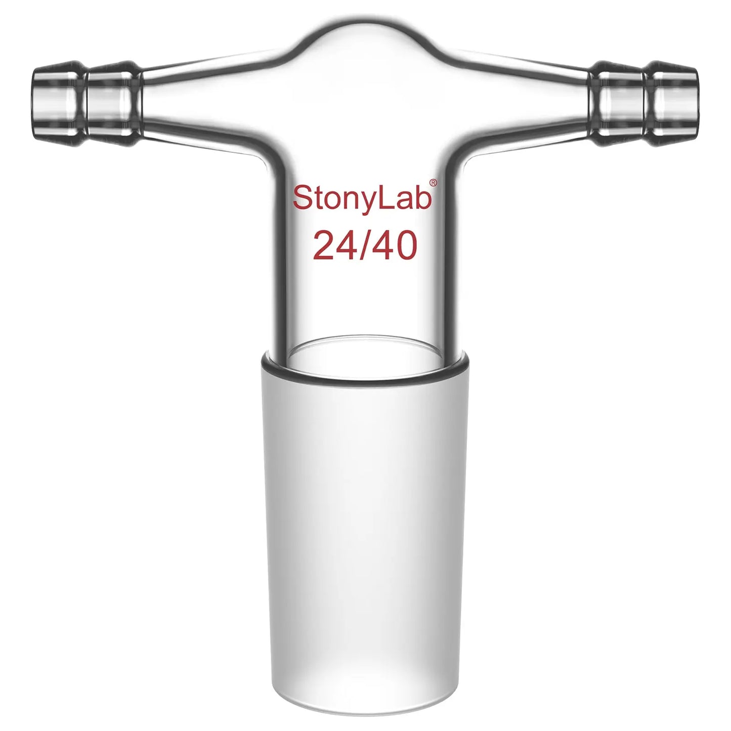T-Shape Dual Hose Vacuum/Inert Gas Inlet Adapter with Dual 3/8 inch Hose Connections Adapters-Inlets/Thermometer