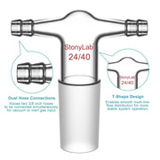 StonyLab T-Shape Dual Hose Vacuum heavy duty chemical processing configuration