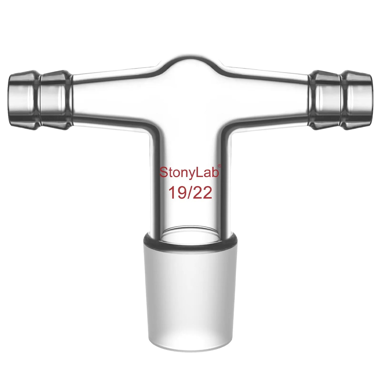 T-Shape Dual Hose Vacuum/Inert Gas Inlet Adapter with Dual 3/8 inch Hose Connections Adapters-Inlets/Thermometer