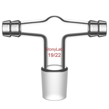 T-Shape Dual Hose Vacuum/Inert Gas Inlet Adapter with Dual 3/8 inch Hose Connections Adapters-Inlets/Thermometer