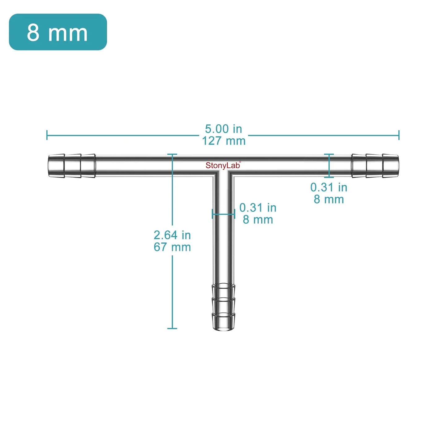 T-Shaped 3-Way Gas Circulation Connection Adapter