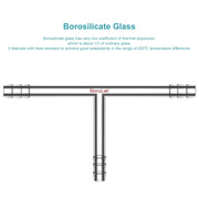 Side view and dimensional layout of the durable StonyLab T-Shaped 3-Way Gas Circulation Connection Adapter