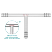 StonyLab T-Shaped 3-Way Gas Circulation Connection Adapter heavy duty chemical processing configuration