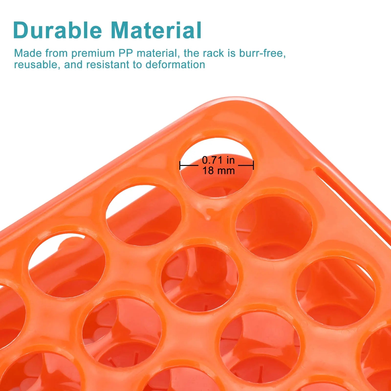 Side view and dimensional layout of the durable StonyLab Test Tube Rack