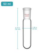 Close-up view showing the precise design and material of StonyLab Test Tube with 24