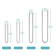 Close-up view showing the precise design and material of StonyLab Test Tubes