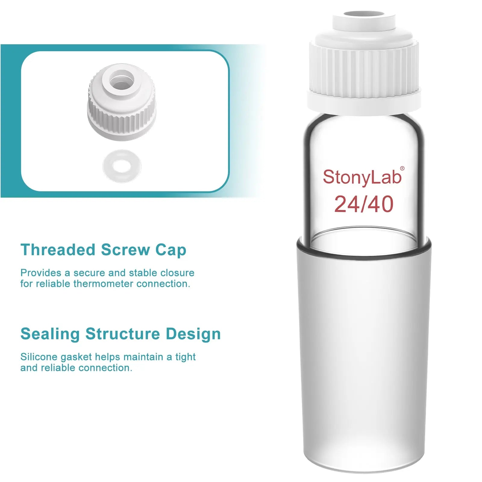 StonyLab Thermometer Inlet Adapter heavy duty chemical processing configuration