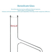 Side view and dimensional layout of the durable StonyLab Thiele Melting Point Tube