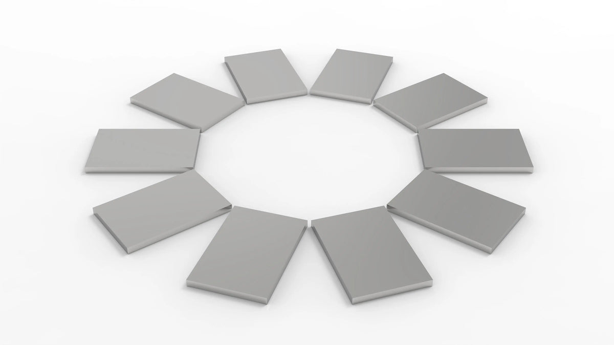 99.99% / 99.999% purity titanium sheets, 1 mm thick, available in 10 × 10 mm and 10 × 15 mm dimensions, supplied in a pack of 10 for laboratory experiments StonyLab