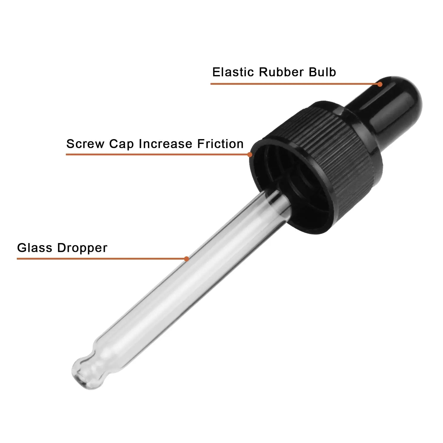 Transparent Dropper Bottle, Glass Dropper with Inner Plug and Label, 15-120 ml Bottles-Dropper Bottles