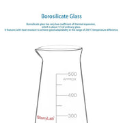 StonyLab Triangular Beaker with Spout [125-500 ml] heavy duty chemical processing configuration