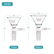 Close-up view showing the precise design and material of StonyLab Triangular Filtration Funnel