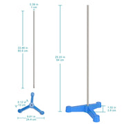 Side view and dimensional layout of the durable StonyLab Tripod Stand Set