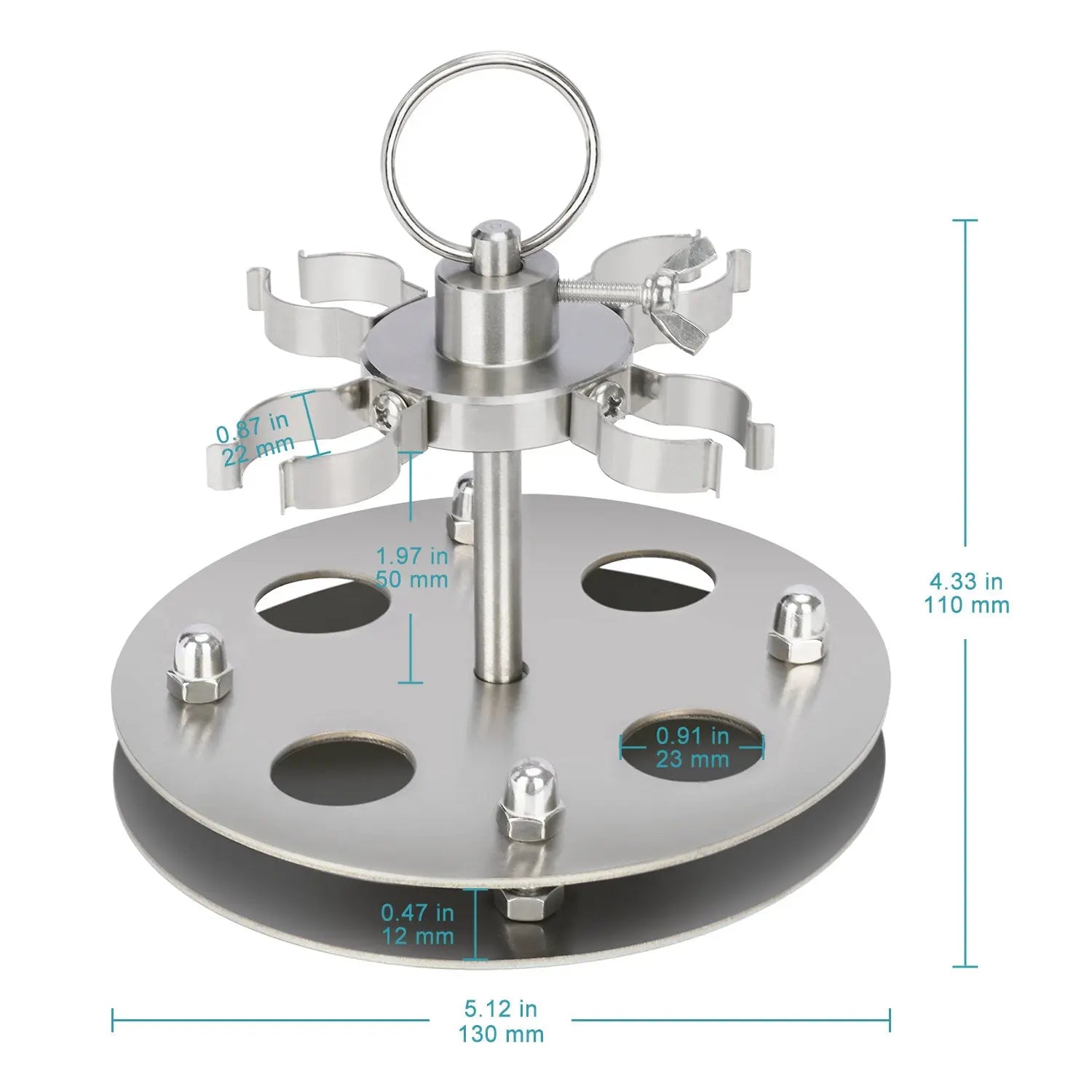 Close-up view showing the precise design and material of StonyLab Tubular Electrolytic Cell Reaction Bracket