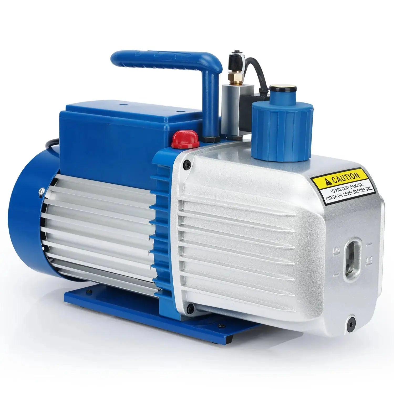 Side view and dimensional layout of the durable StonyLab Two-Stage Rotary Vane Vacuum Pump