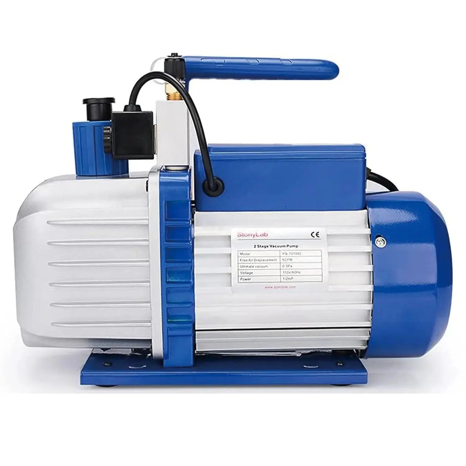 Comprehensive product view and setup components for StonyLab Two-Stage Rotary Vane Vacuum Pump