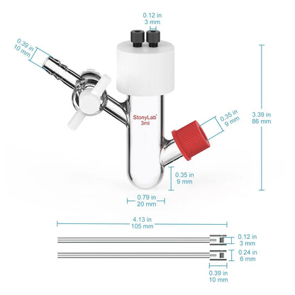 Type I Sealed Tubular Electrolytic Cell, 3-5 ml Electrolyzer-Single Chamber