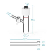 Close-up view showing the precise design and material of StonyLab Type III Sealed Tubular Electrolytic Cell