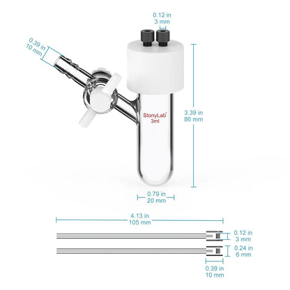 Type III Sealed Tubular Electrolytic Cell, 5 ml Electrolyzer-Single Chamber