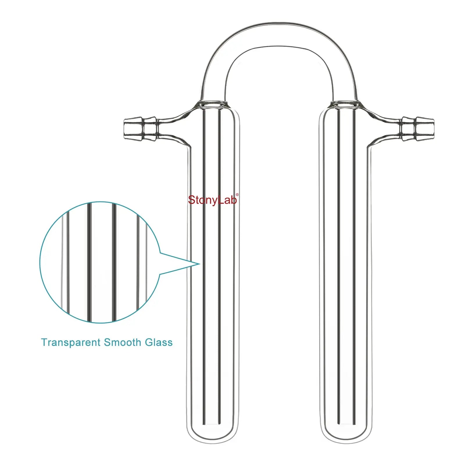 Side view and dimensional layout of the durable StonyLab U-Shape Oil Bubbler