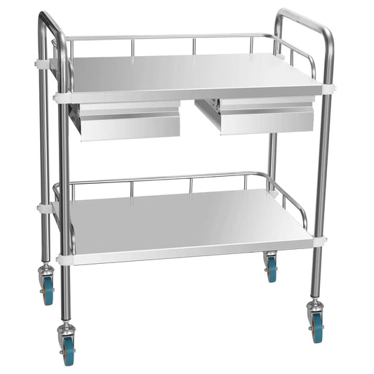 US-UtilityCart-SS-2T-2D Lab Cart