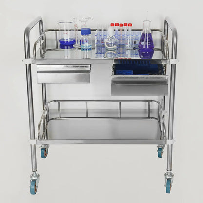 US-UtilityCart-SS-2T-2D Lab Cart