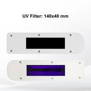 Side view and dimensional layout of the durable StonyLab UV Light Intensity Analysis Device