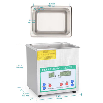 Ultrasonic Cleaner with Digital Display Timer and Heat Control Ultrasonic Cleaners