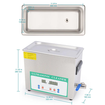 Ultrasonic Cleaner with Digital Display Timer and Heat Control Ultrasonic Cleaners