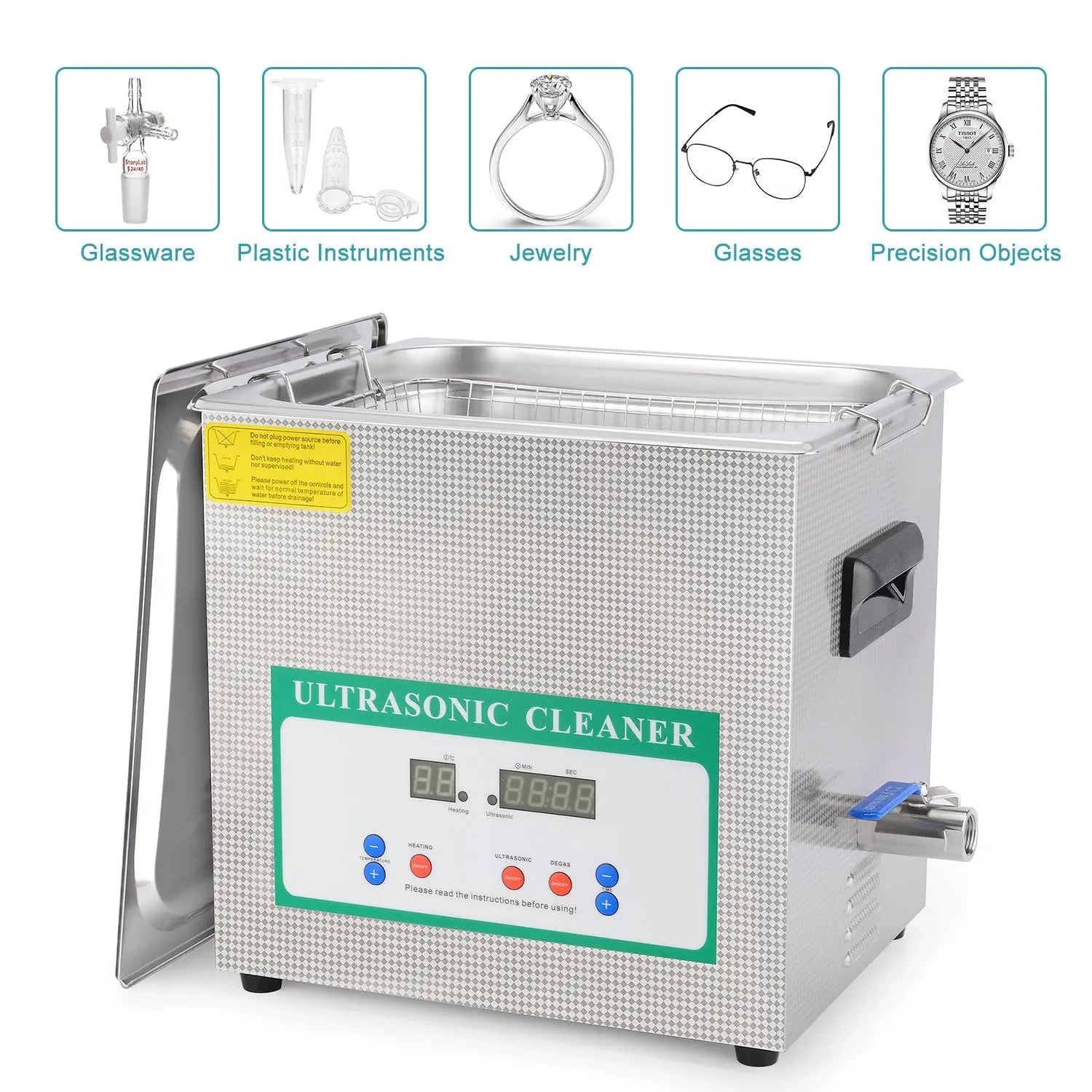 Ultrasonic Cleaner with Digital Display Timer and Heat Control Ultrasonic Cleaners